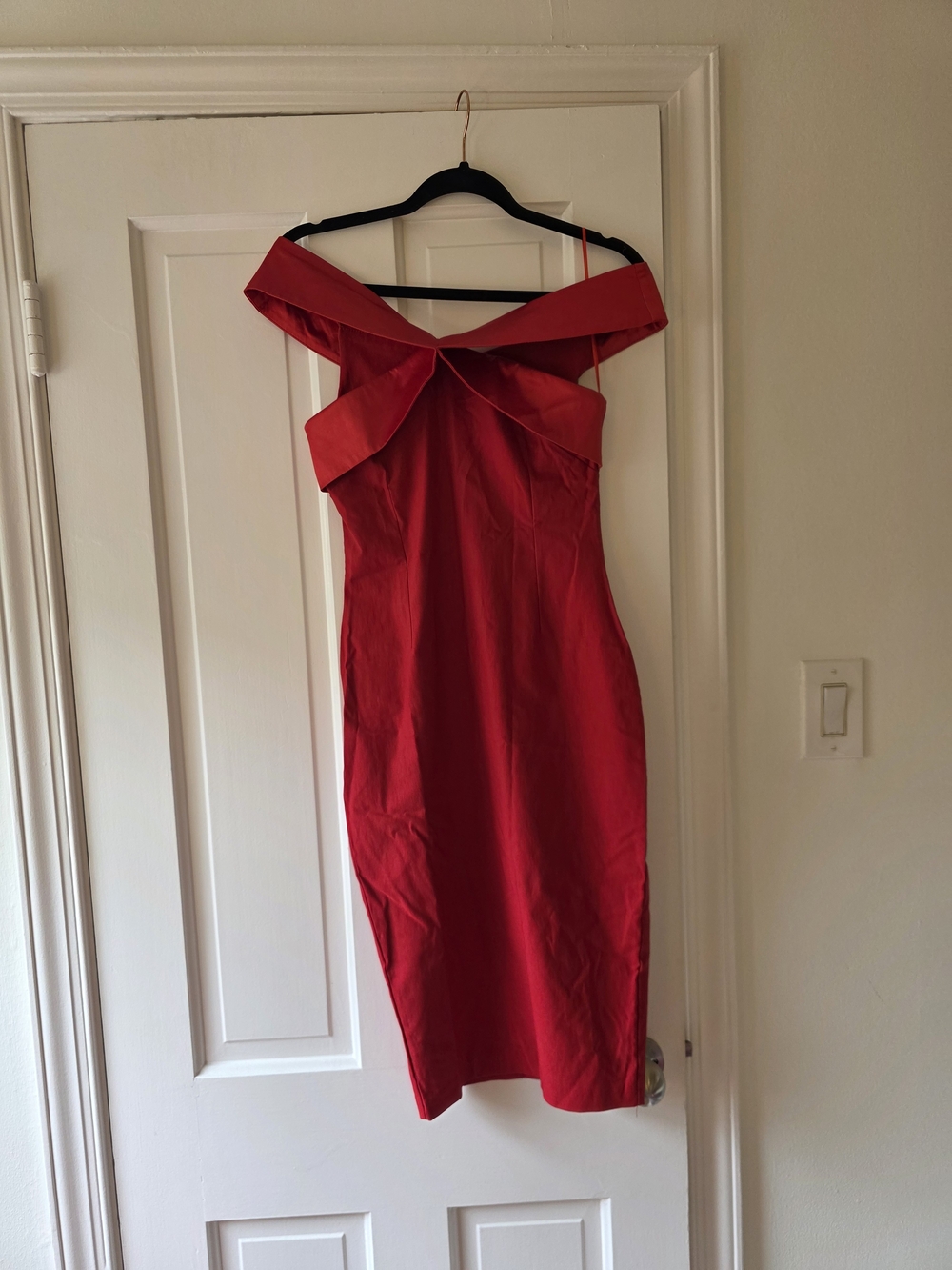 Red Off-Shoulder Cocktail Dress